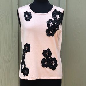 Pink Top With Black Flowers